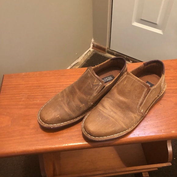 Mens Kenneth Cole Reaction Brown Leather Slip On Shoes. Size 8 - Picture 3 of 5